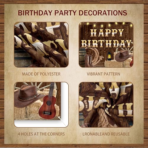 Wild West Cowboy Birthday Party Decorations Set with Balloon Arch & Backdrop