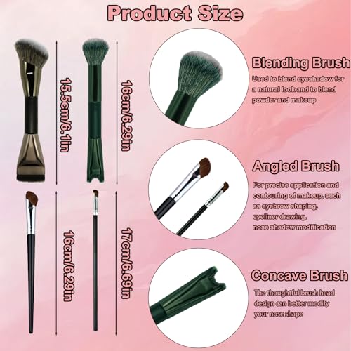 HINGTAI 4-Piece Nose Contour Brush Set - Synthetic Makeup Brushes