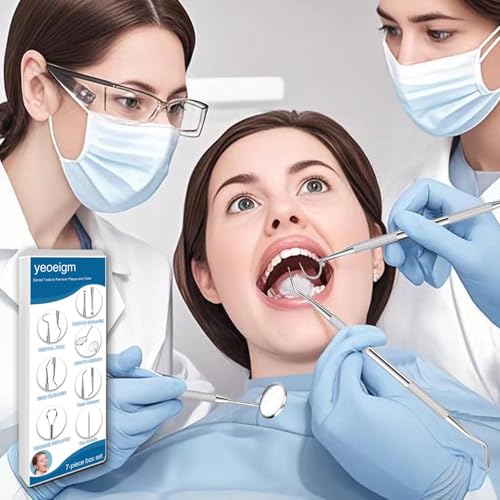 7-Piece Professional Dental Tools Hygiene Kit Stainless Steel Tooth Scraper