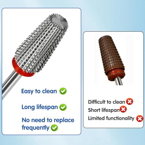 CYUXING 3/32" 5-in-1 Carbide Nail Drill Bit for Gel Polishing and Manicure