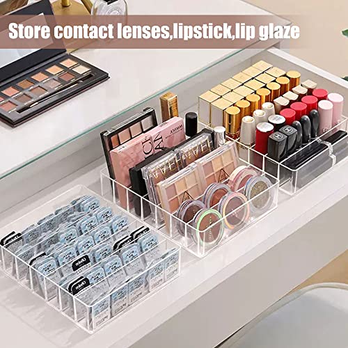 Acrylic Eyeshadow Palette Organizer with 7 Compartments - Clear Makeup Storage