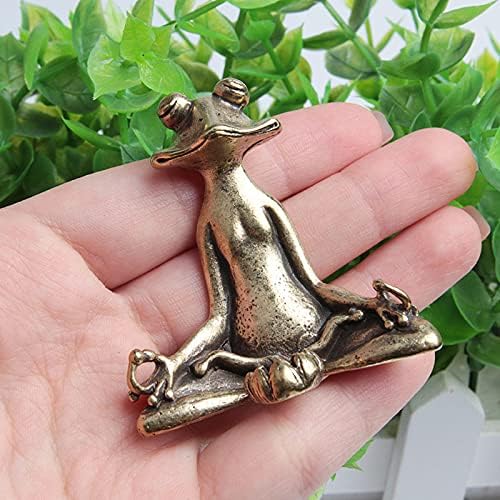 Acxico Solid Brass Frog Figurine - Charming Small Animal Statue for Home Decor | Unique Ornament