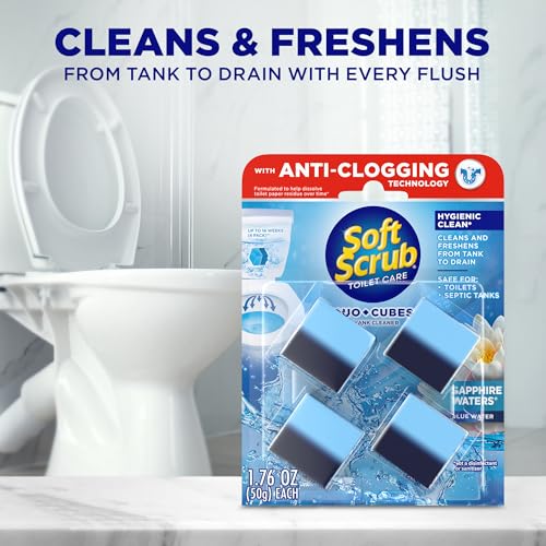 Soft Scrub In-Tank Toilet Cleaner Duo-Cubes Sapphire Waters 4 Count