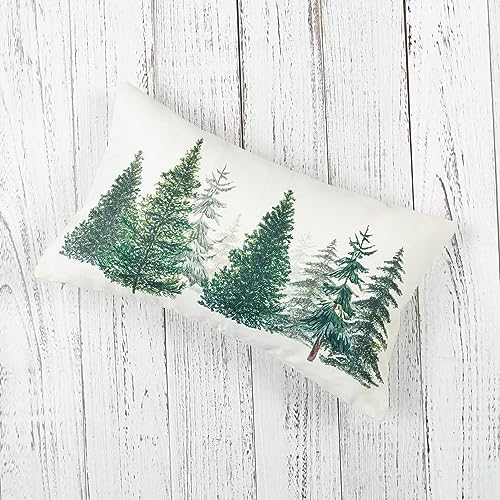 ONWAY Christmas Tree Throw Pillow Covers, 12x20 Lumbar Cushion Cases, Set of 2