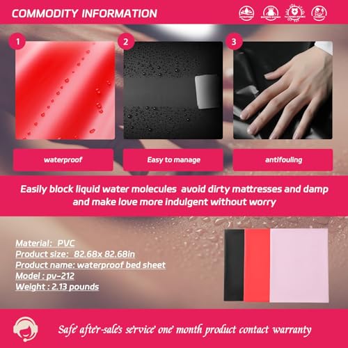 Etoohy Waterproof PVC Mattress Sheet King - Hypoallergenic Black