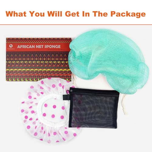Authentic African Exfoliating Net Sponge with Handles - Light Green
