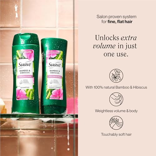 Suave Bamboo & Hibiscus Volumizing Conditioner for Fine Hair 12.6 oz