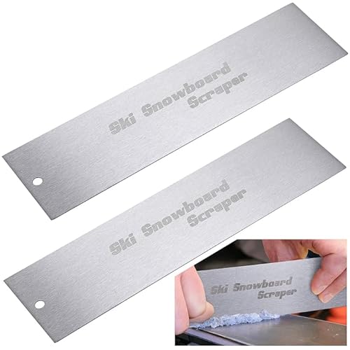 2 Pcs Stainless Steel Ski Scrapers, Snowboard Scraper Repair Tool, Ski Snowboard Scraper for Base Maintenance and Smoothing