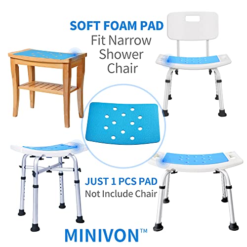 MINIVON Non-Slip Shower Stool Mat with Adhesive Backing - Waterproof & Quick Dry