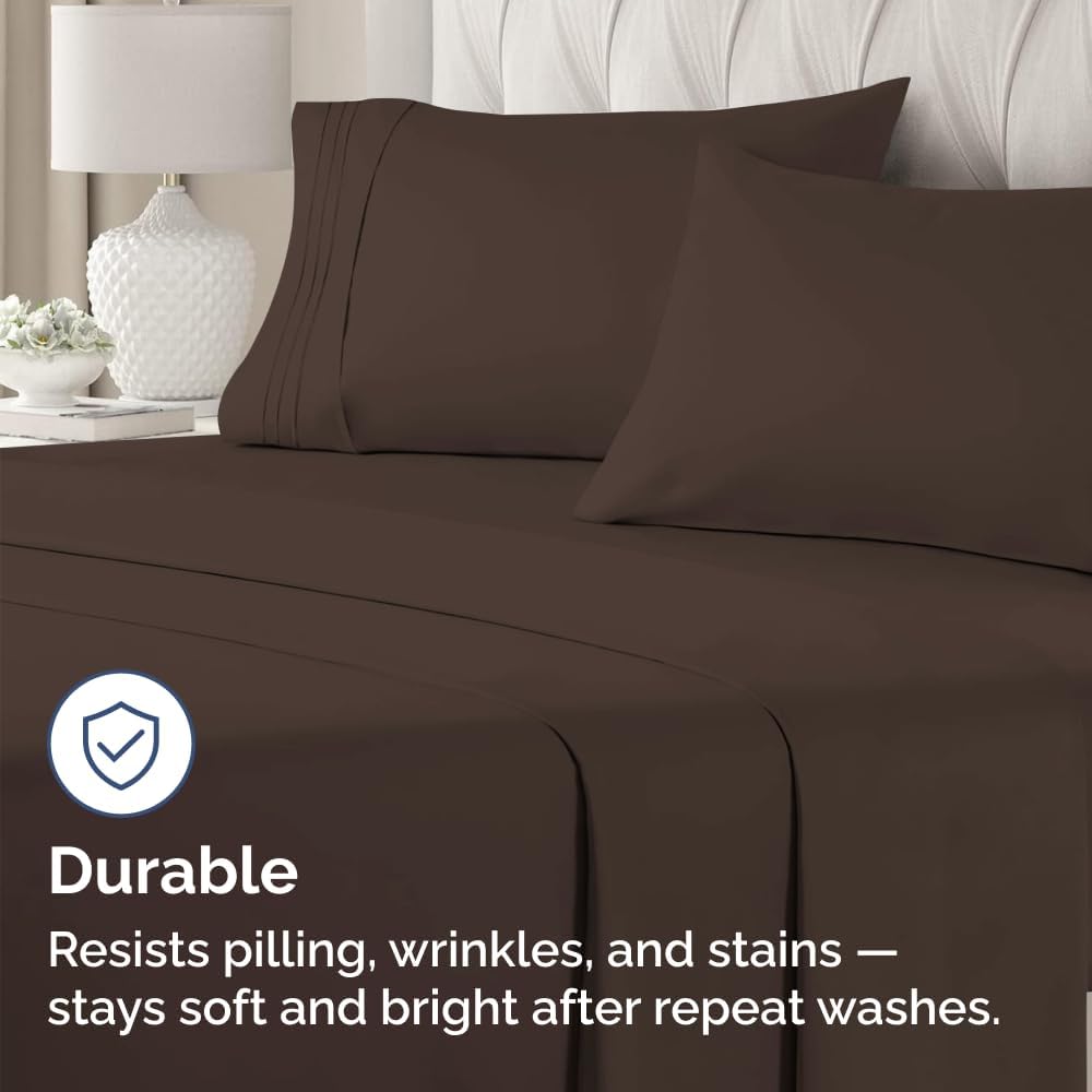 Skiennix Standard Pillow Cases Set of 4 - Ultra Soft Hotel Quality Covers - Machine Washable Brown