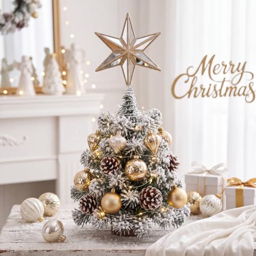 Pet 4.7 Inch Gold Mirrored Bethlehem Star Christmas Tree Topper - Holiday Decor