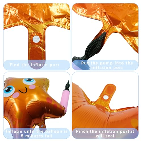 9 Pc Ocean Sea Animal Foil Balloon Set for Under The Sea Party Decor