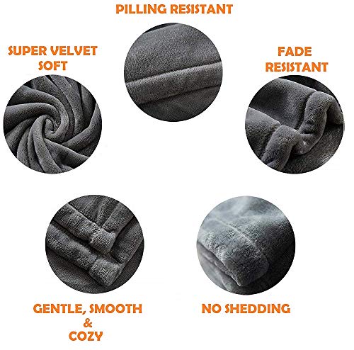 Elegant Comfort Velvet Fleece Throw Blanket, Peace & Joy Print, 50 x 60 Inch