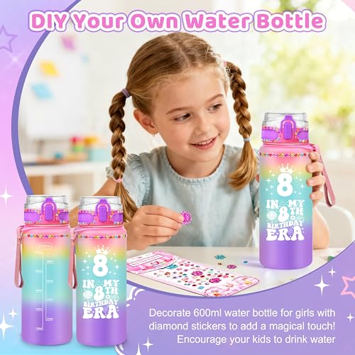 8th Birthday Unicorn Gift Set for Girls - Water Bottle, Plush Headband & More - Variation of THIS Listing