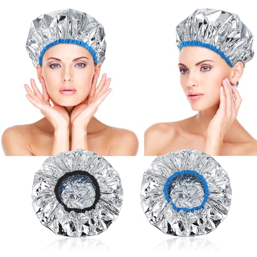 Yolev 2 Pcs Reusable Deep Conditioning Heat Cap for Hair Treatment