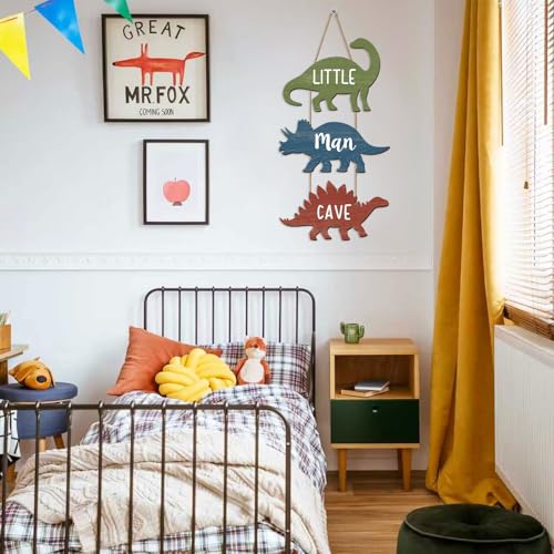 Dinosaur Hanging Sign for Boys Room - Little Man Cave Decor