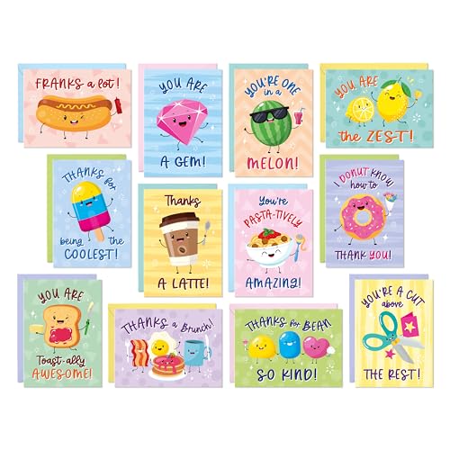 Thanks a Brunch Funny Thank You Cards with Envelopes, 24 Pack, 4x5.5"
