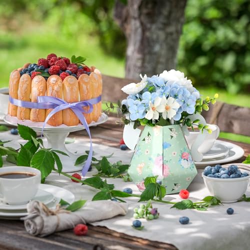 Fulmoon 6 Pcs Tea Party Flower Box Decorations for Tables & Events - Fresh