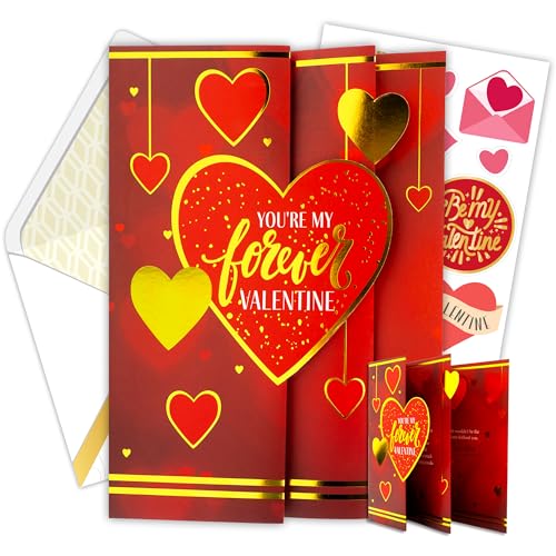 Gold Foil Valentine's Card for Husband - 5x7in Multi-Layered Design