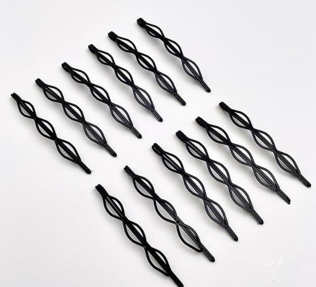 GANPUB 12Pcs Black Vintage Mini Bobby Pins for Women Hair Styling