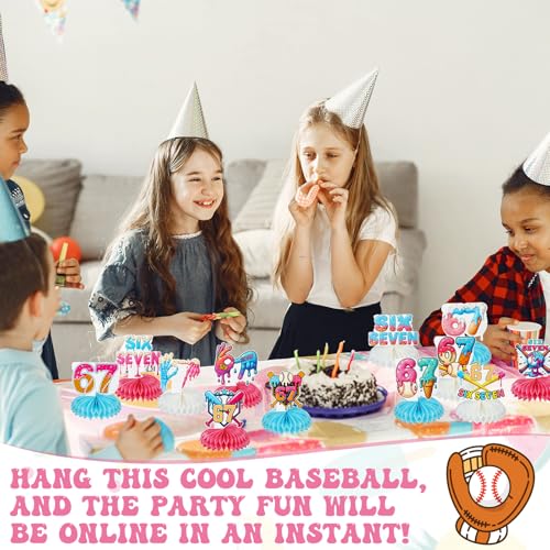 Mooliwe 12 Pcs Ice Cream Honeycomb Table Centerpieces for Sports Parties
