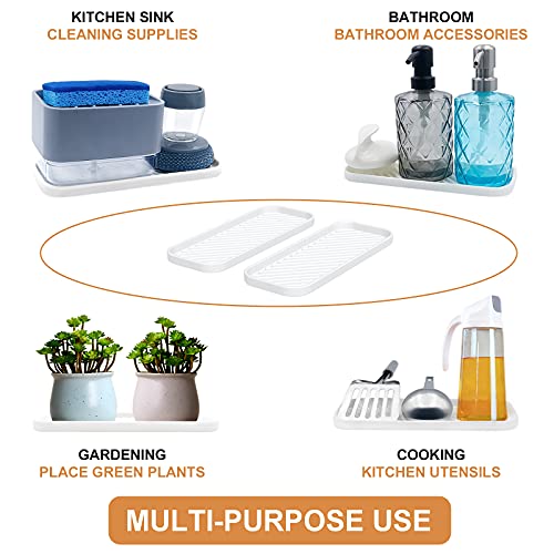 Silicone Organizer Tray - 2 Pack for Kitchen & Bathroom Storage