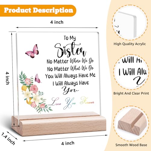 Acrylic Desk Sign for Sister - Meaningful Gift for Any Occasion