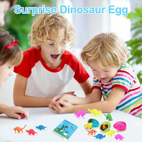 24 Pack Mini Dinosaur Hatching Eggs & Cards - Party Favors