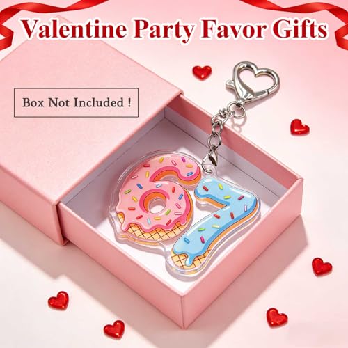 67 Valentine Favor Keychain Set - Funny Acrylic Gifts for Kids & Teens