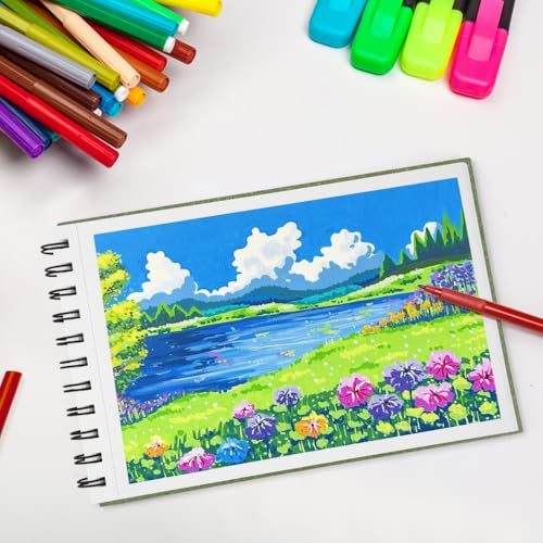 Mifuner 5.8x8.3 Inch Sketch Book - 60 Sheets Acid-Free Drawing Paper