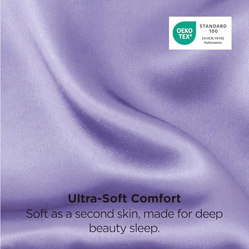 Bedsure Satin Pillowcase Set of 2 - Silky Lilac Pillow Covers for Hair & Skin, 20" x 26"