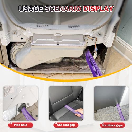 Dryer Vent Cleaner Kit with Flexible Brush & Vacuum Hose for Lint Removal