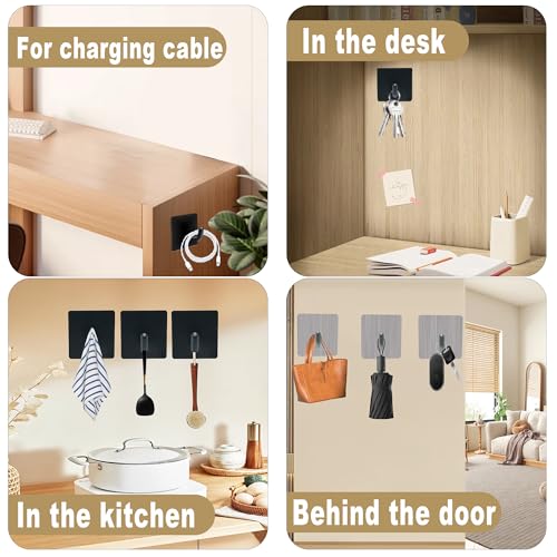 Heavy-Duty Self-Adhesive Stainless Steel Coat Hooks - 4 Pack