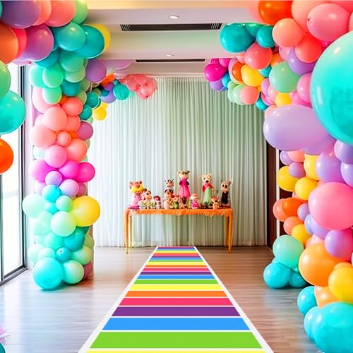 Halloween Candy Theme Polyester Carpet Rainbow Runner Rug 2.6' x 164'