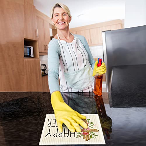 CHENGU 6-Pack Swedish Dishcloths, Absorbent Eco-Friendly Cleaning Cloths