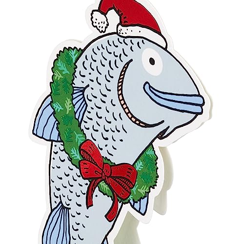 Funny Pop-Up Christmas Card - Hallmark Paper Wonder Cod Fish