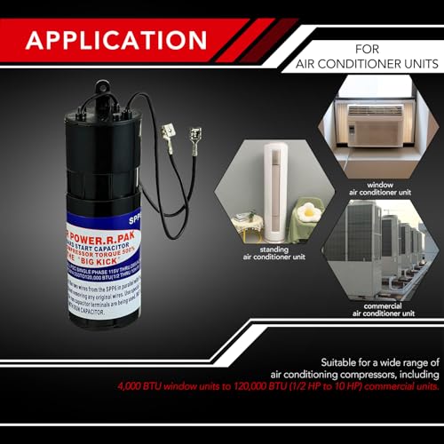 Prefdo SPP6 Hard Start Capacitor Kit for Air Conditioner 115V-288V