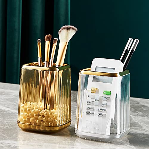 Lebenrich Square Green Makeup Brush Holder Organizer - Acrylic Vintage Design