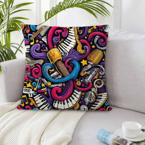 oFloral 18x18 Inch Decorative Square Cushion Cover - Soft Cotton Blend for Sofa Bed Chair Living Room