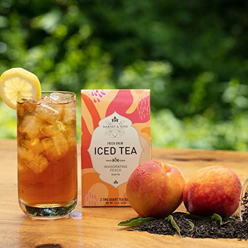 Harney & Sons Peach Black Iced Tea - 3 Tea Bags for 6 Quarts