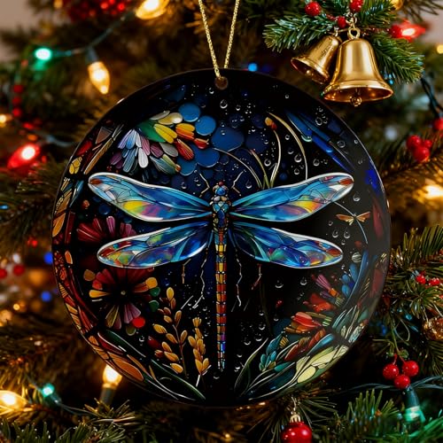 Dragonfly Christmas Ornaments - 2025 Acrylic Hanging Decor for Women