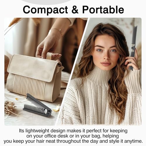 Zoolinn 3-Piece Pocket Folding Comb Set – Dual-Headed Travel Hair Brushes