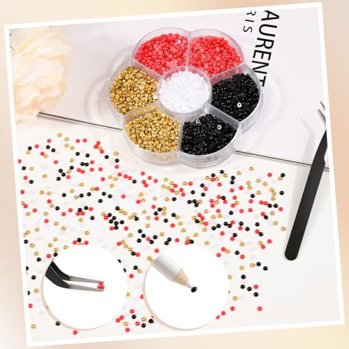 BOUBONI 6800 Pcs Flatback Pearls Kit 3mm Half Round Pearls for Crafts