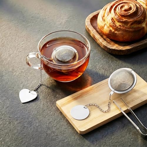 Stainless Steel Tea Infuser 2-Pack - Extra Fine Mesh Strainer & Scoop Clip