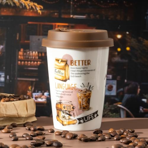TIAMECH Cafe Coffee PET Stickers 150 Pcs Waterproof Journaling Ephemera