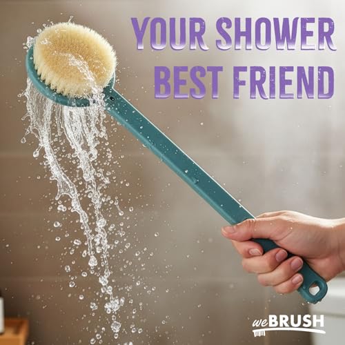 weBRUSH Long Handle Bath & Body Shower Brush for Exfoliating Back