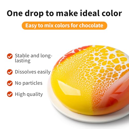 Oil Based Food Coloring Set 8 Vibrant Edible Dyes for Cake & Baking - 0.25 Fl Oz Pack of 8 - PAVADOR