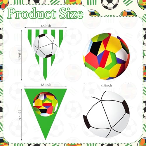 Zonon 4-Piece Football Soccer Banner & Garland Set for Sports Parties