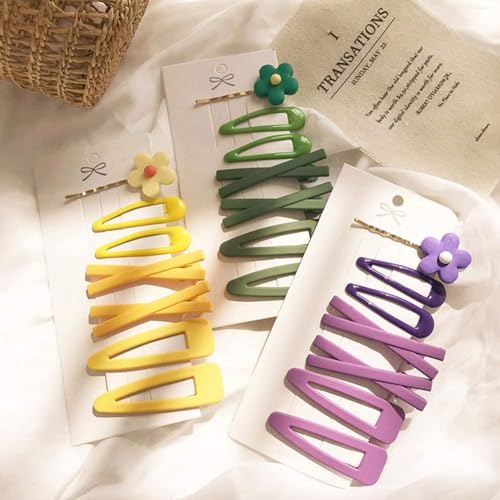 SelHeng 14 Pcs Yellow Flower Hair Clips Gold Barrette Hairpins Set