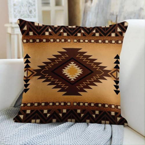 Emvency 18x18 Inch Southwestern Throw Pillow Cover - Soft Velvet